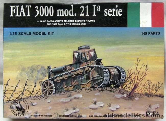 Tauro Model 1/35 Fiat 3000 mod. 21-Ia Series Tank, 104 plastic model kit